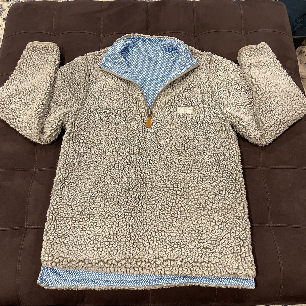 USA Palm Reversible 1/4 Zip Sherpa Pullover Women’s Small